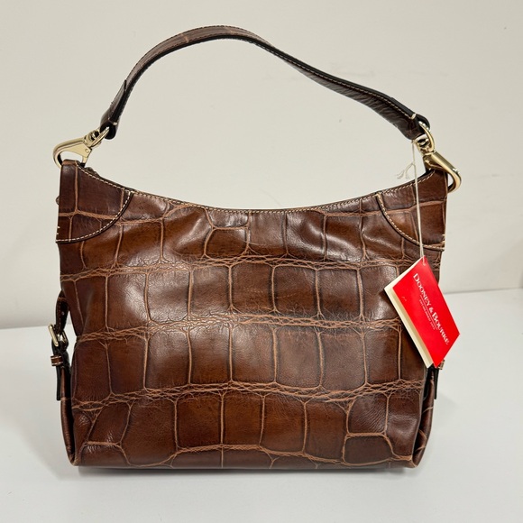 Dooney & Bourke Medium Cinzia Croc Brown Hobo Bag - Picture 3 of 8